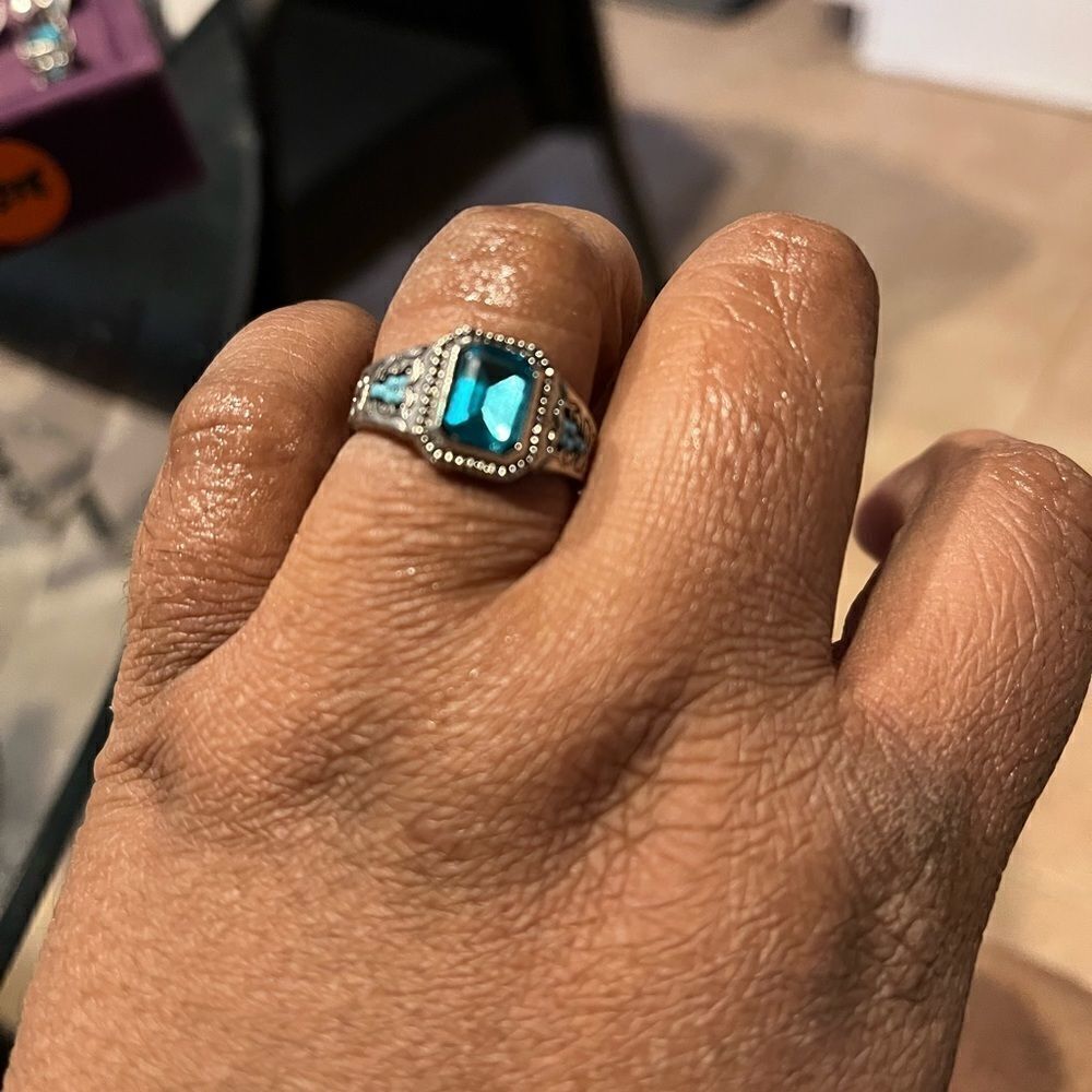 AQUAMARINE SCHOOL STYLE RING 9